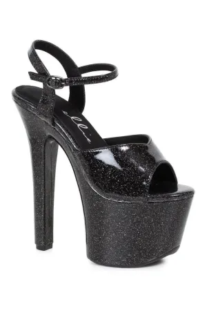 711-BABBLE Stripper Sandal | Black Glitter