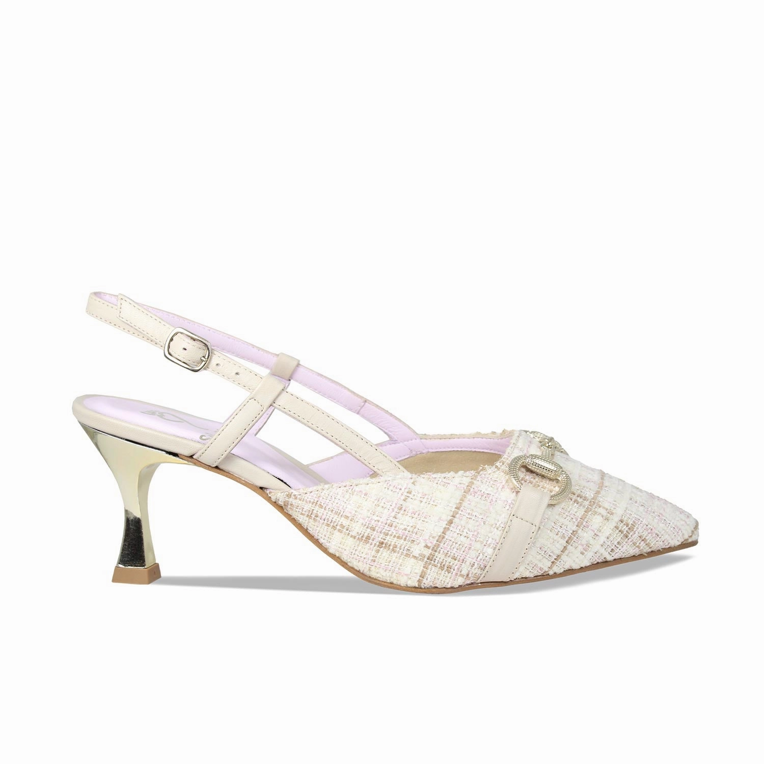 Addison: Cream Tweed & Leather
