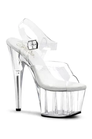 ADORE-708 Platform Sandal  | Clear Vinyl