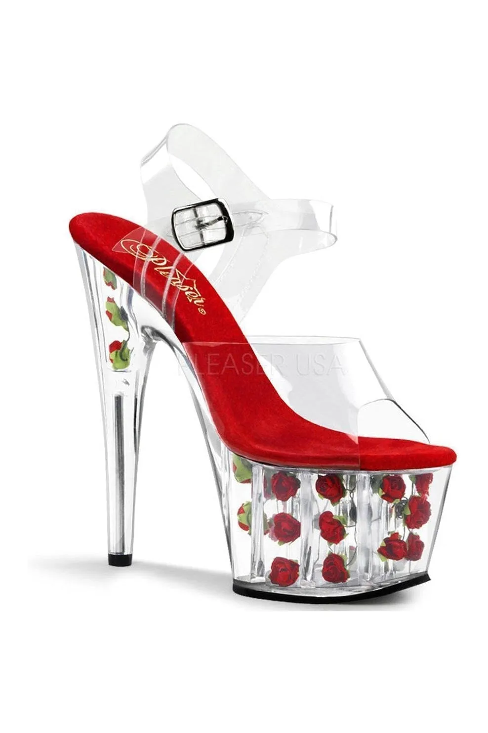 ADORE-708FL Platform Sandal  | Clear Vinyl