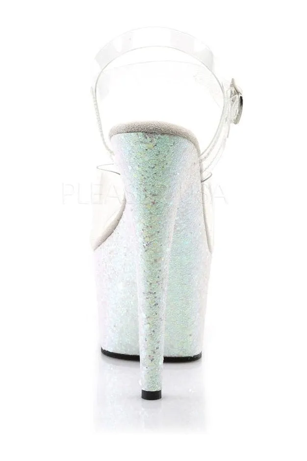 ADORE-708LG Platform Sandal  | Clear Vinyl