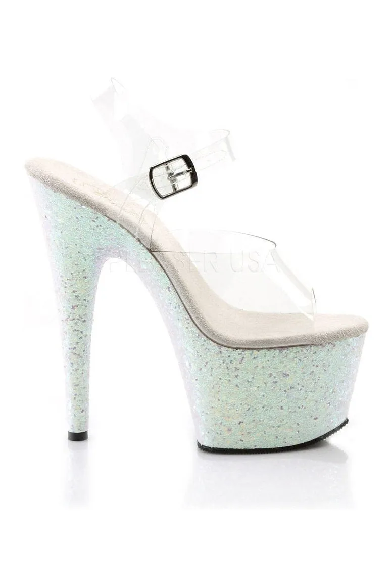ADORE-708LG Platform Sandal  | Clear Vinyl
