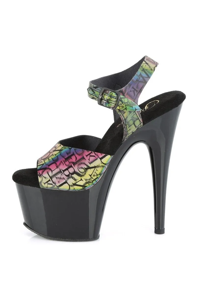 ADORE-708N-LTP Sandal | Green Faux Leather