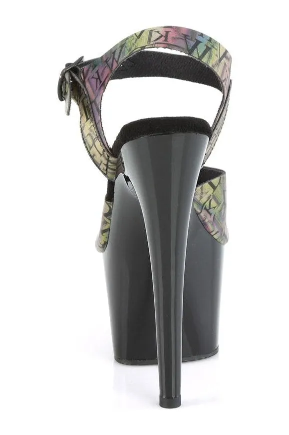 ADORE-708N-LTP Sandal | Green Faux Leather