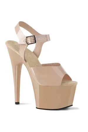 ADORE-708N Platform Sandal | Nude Faux Leather