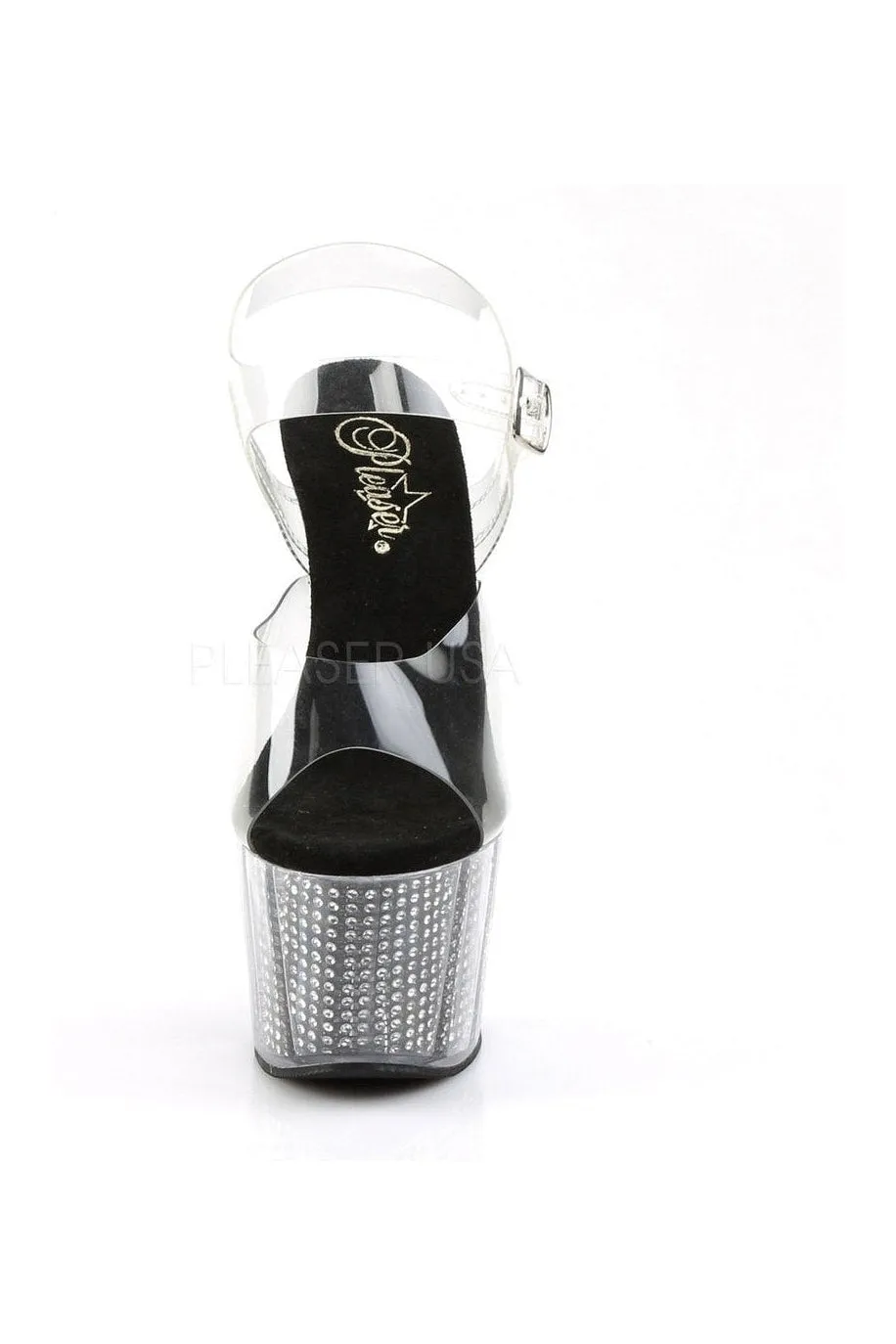 ADORE-708SRS Platform Sandal  | Black Vinyl