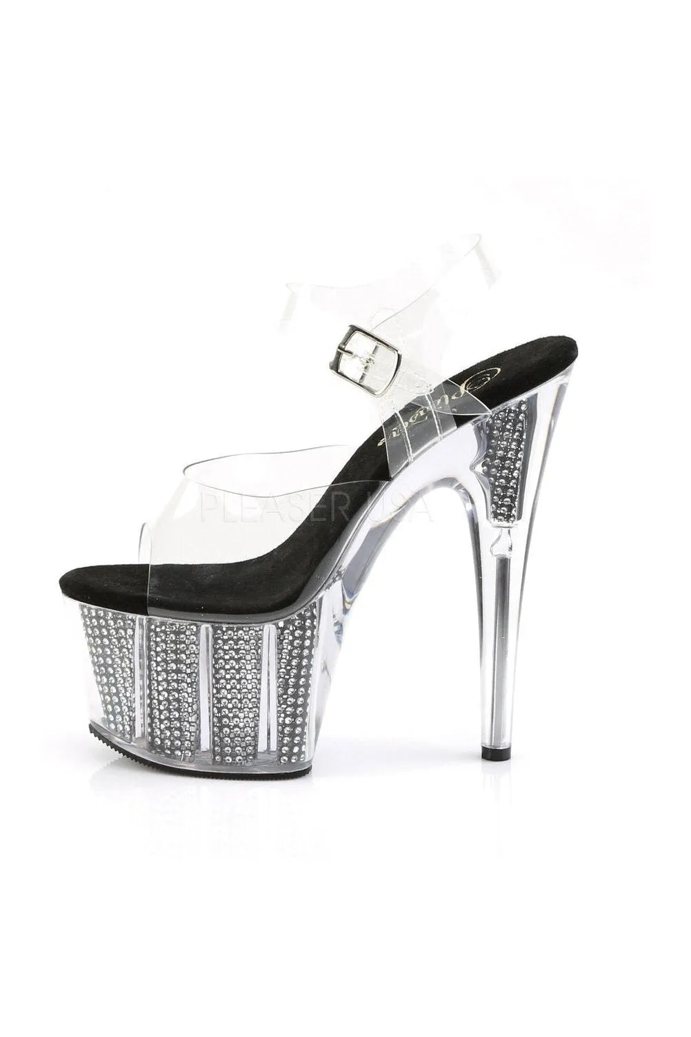ADORE-708SRS Platform Sandal  | Black Vinyl