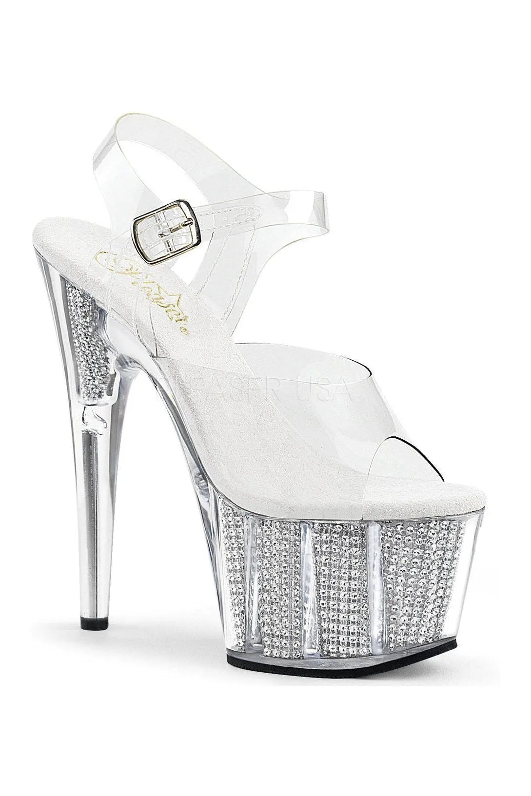 ADORE-708SRS Platform Sandal  | Clear Vinyl