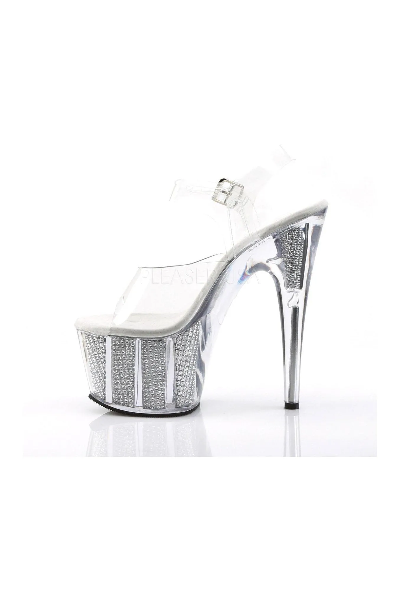 ADORE-708SRS Platform Sandal  | Clear Vinyl