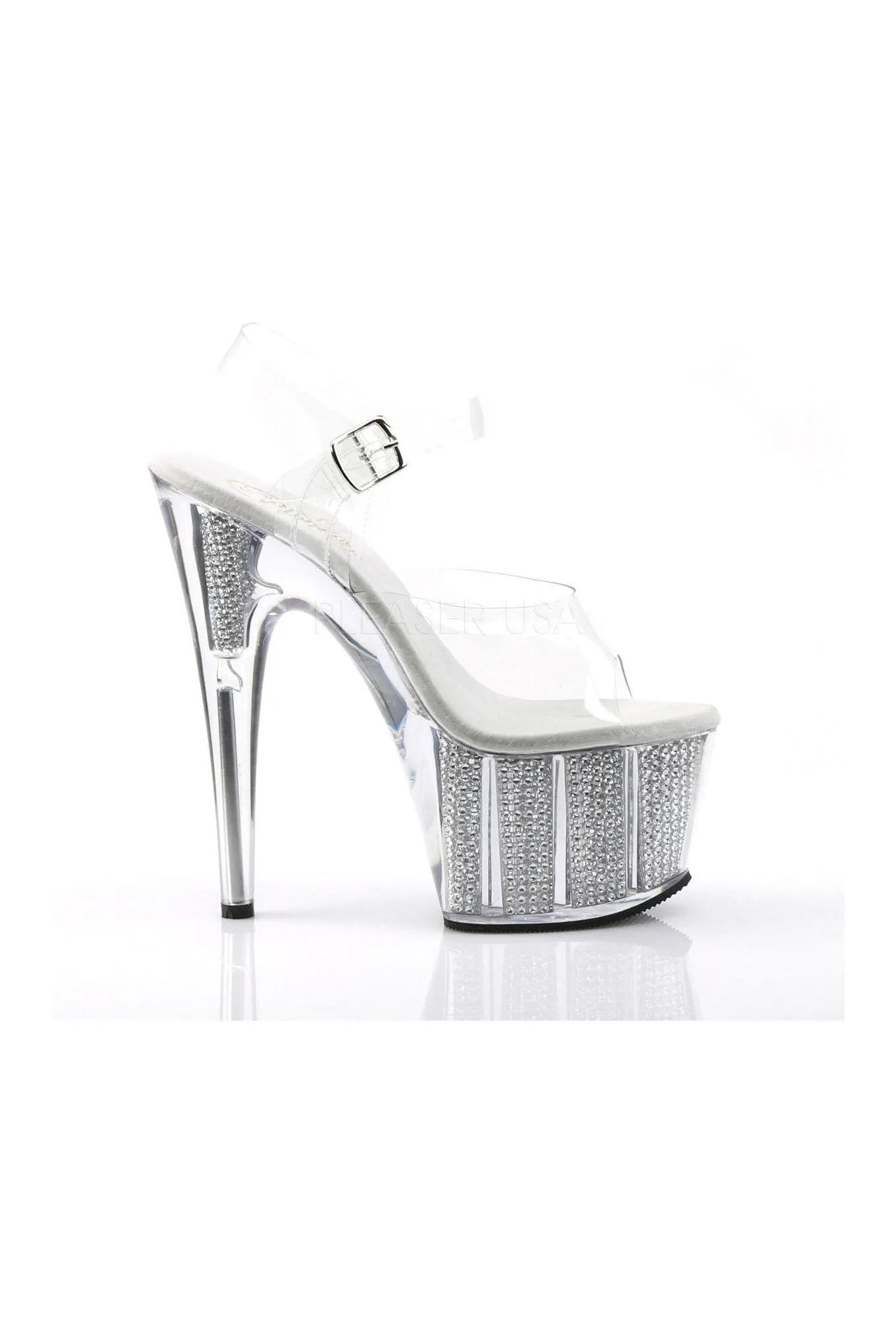 ADORE-708SRS Platform Sandal  | Clear Vinyl