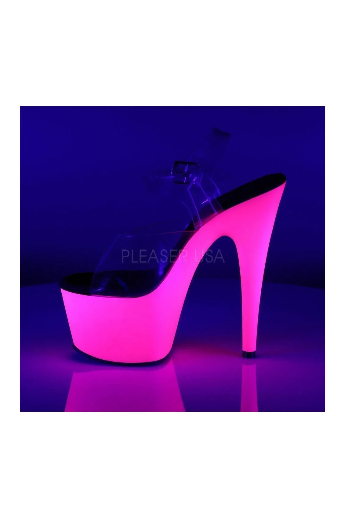 ADORE-708UV Platform Sandal  | Clear Vinyl