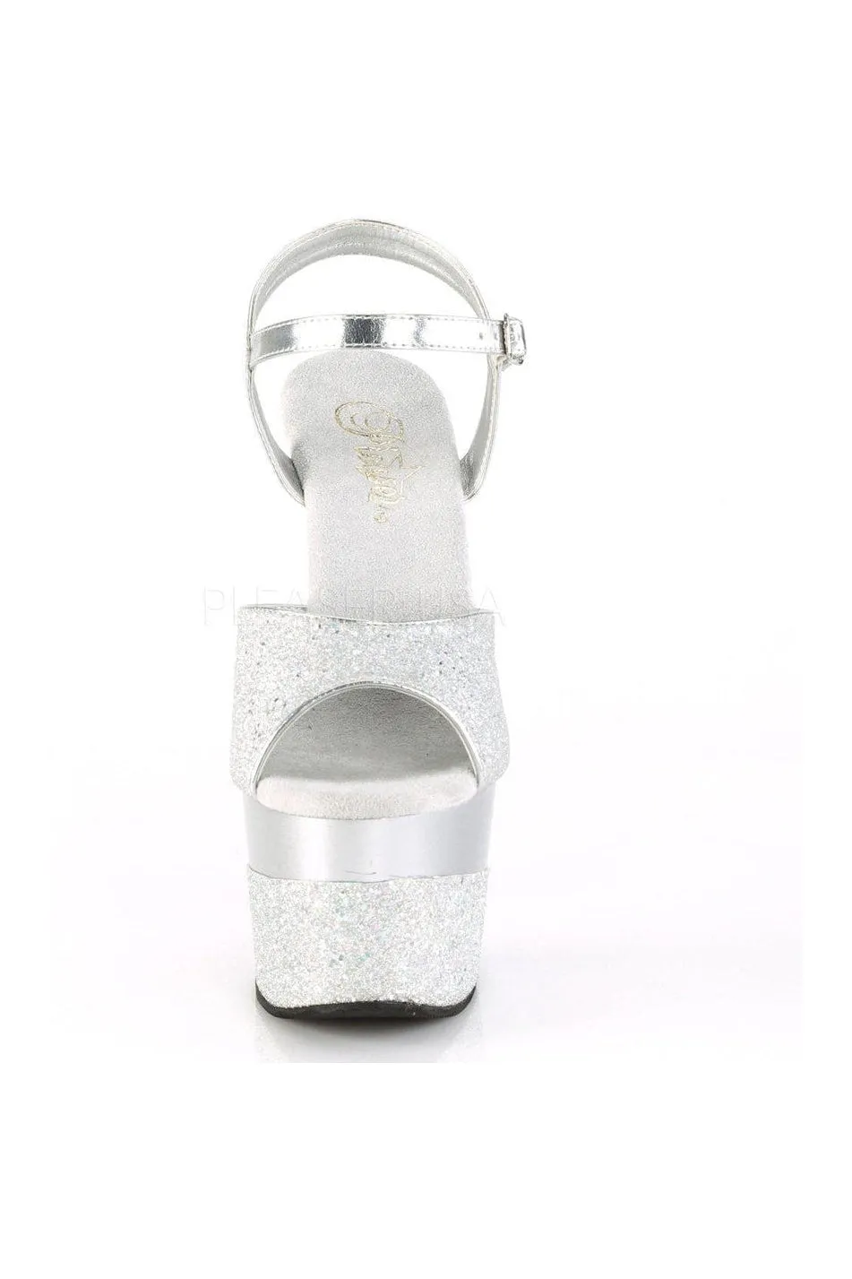 ADORE-709-2G Platform Sandal  | Silver Glitter