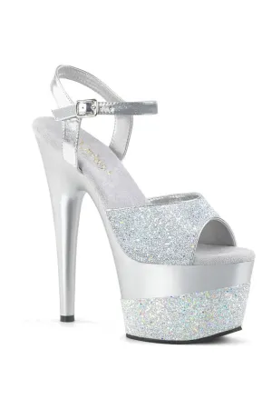ADORE-709-2G Platform Sandal  | Silver Glitter