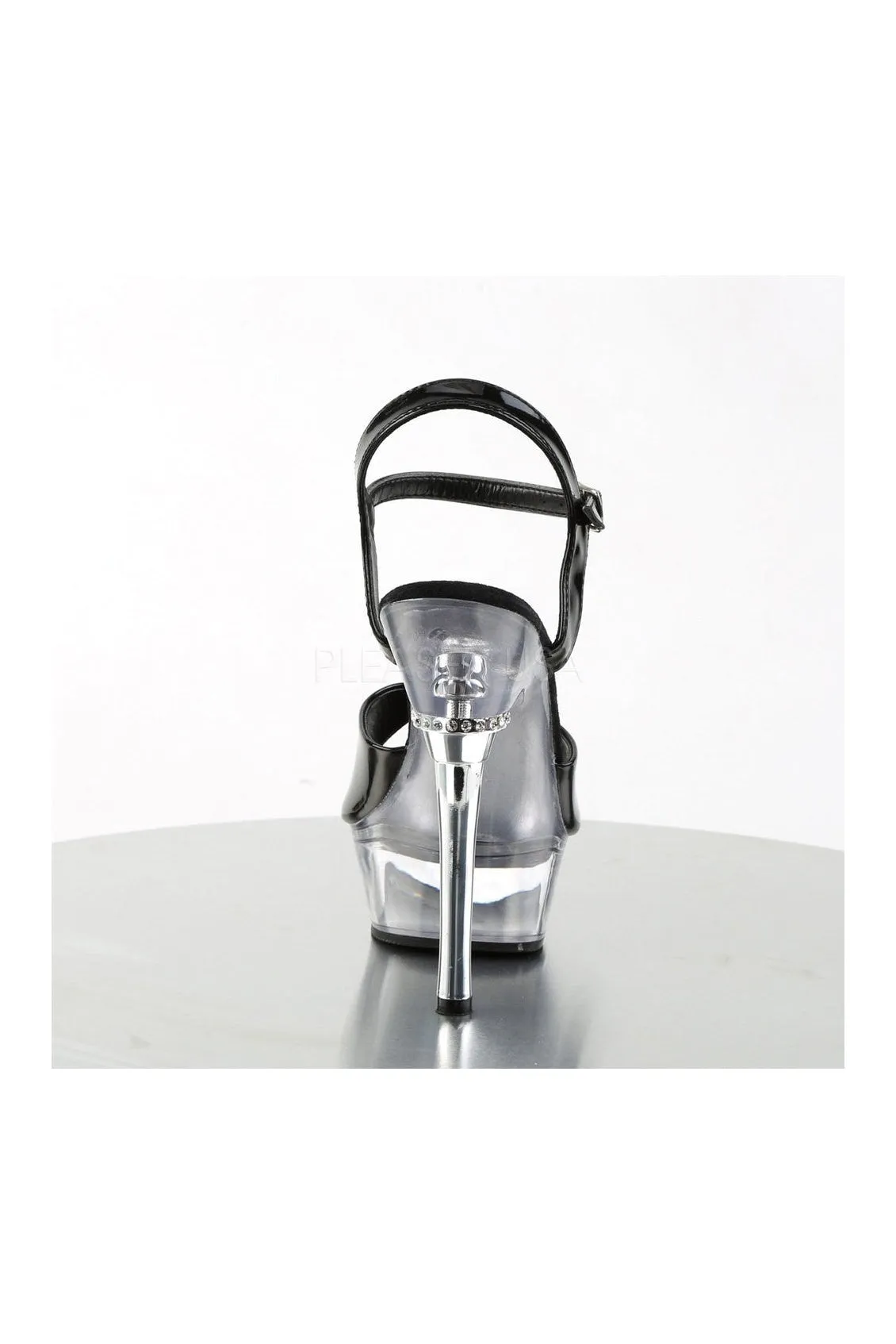 ALLURE-609 Platform Sandal  | Black Patent