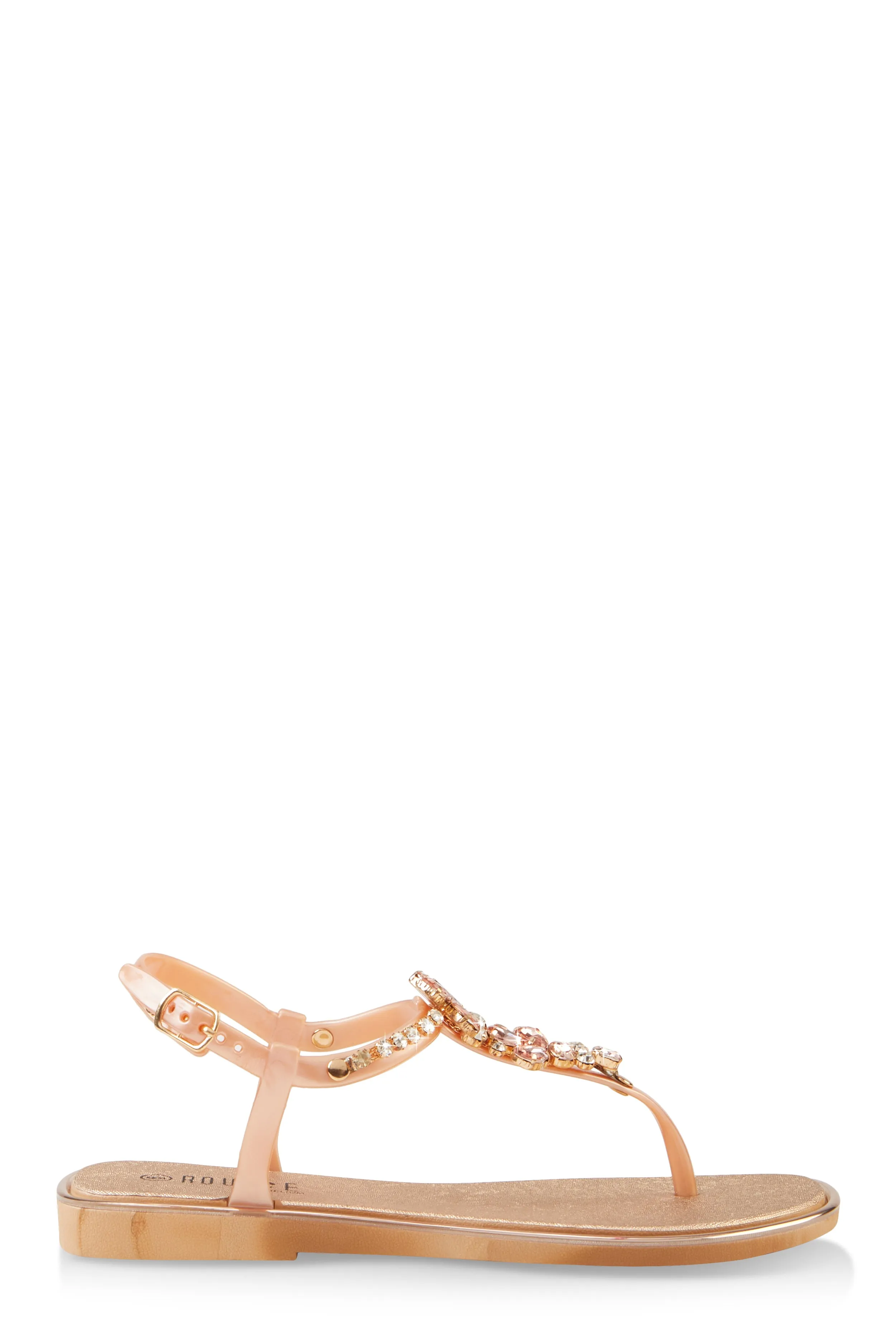 Ankle Strap Gemstone Thong Sandals