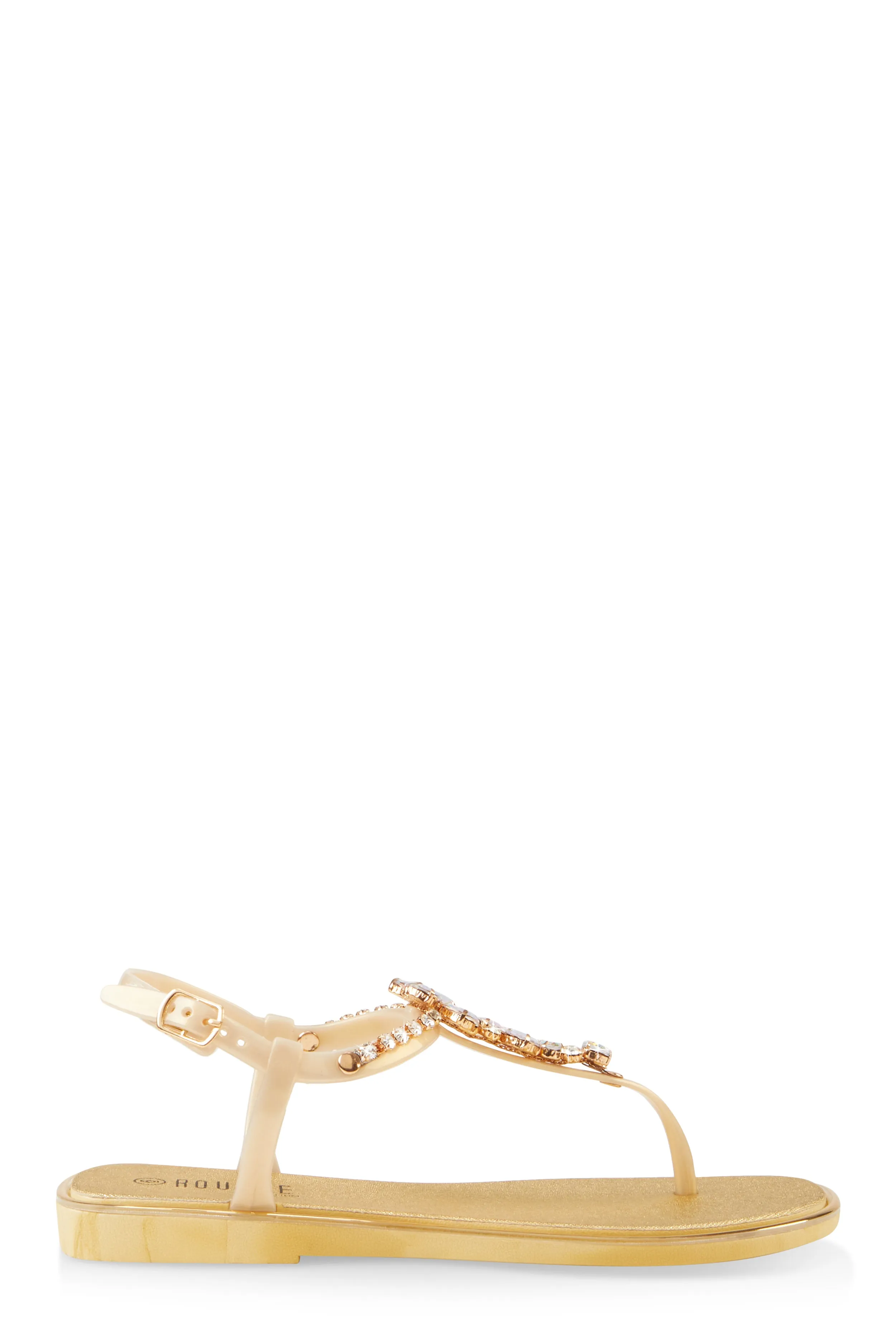 Ankle Strap Gemstone Thong Sandals