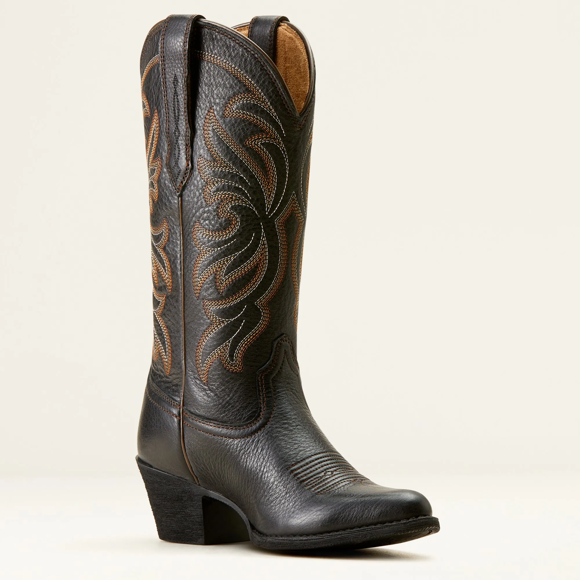 Ariat Ladies 10051050 Heritage J Toe Stretch Fit Black Deertan Western Boot