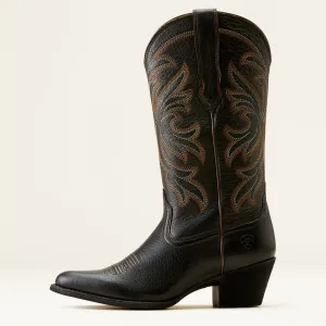 Ariat Ladies 10051050 Heritage J Toe Stretch Fit Black Deertan Western Boot