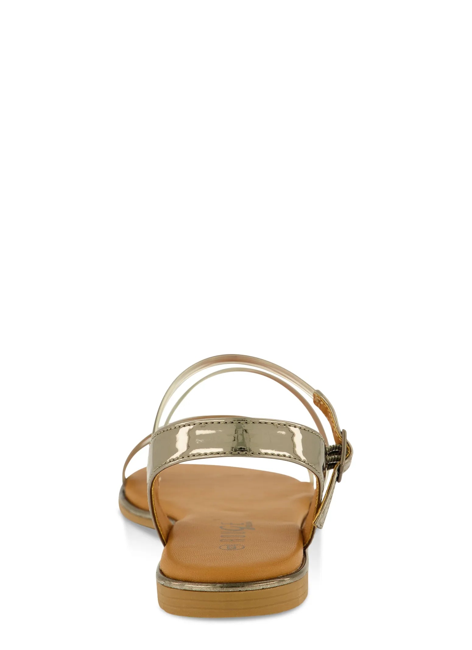 Asymmetrical Metallic Strappy Sandals