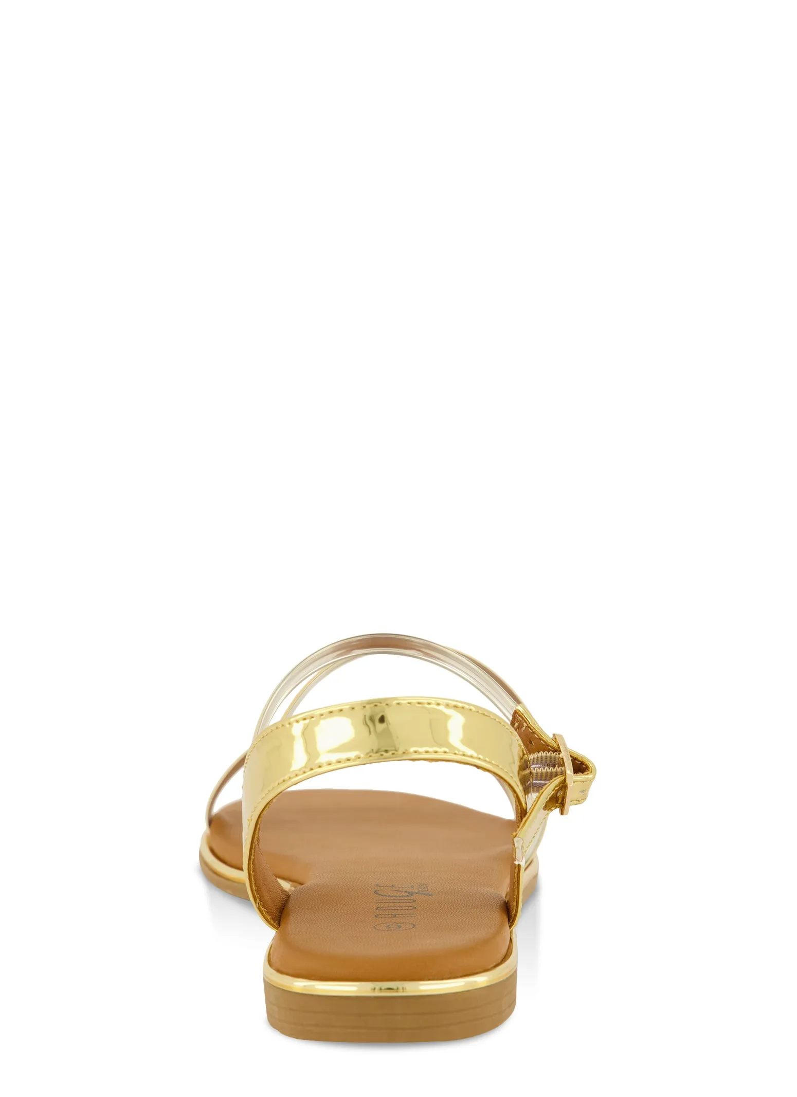 Asymmetrical Metallic Strappy Sandals