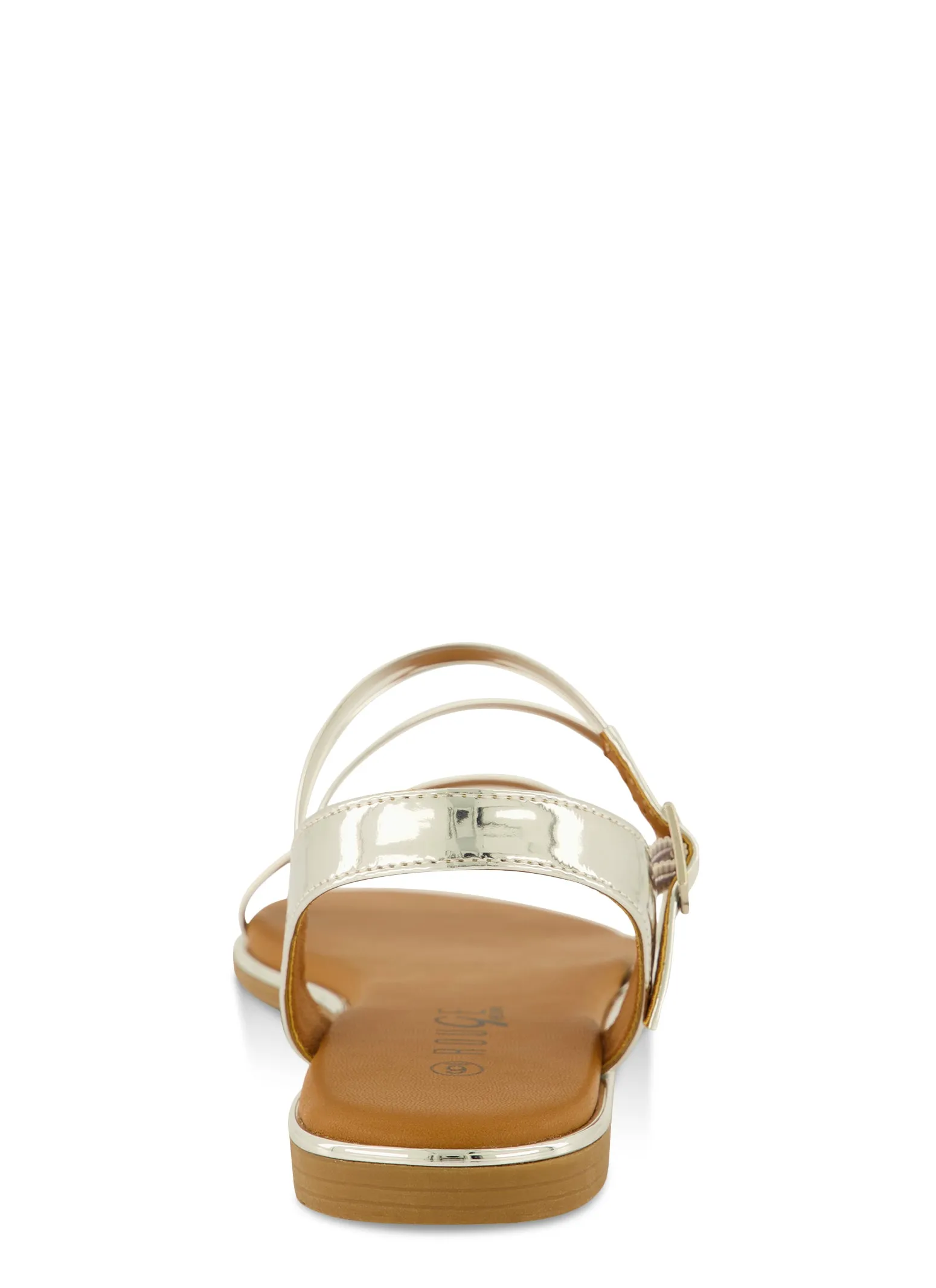 Asymmetrical Metallic Strappy Sandals