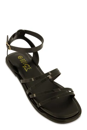 Asymmetrical Strappy Flat Sandals