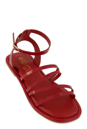 Asymmetrical Strappy Flat Sandals
