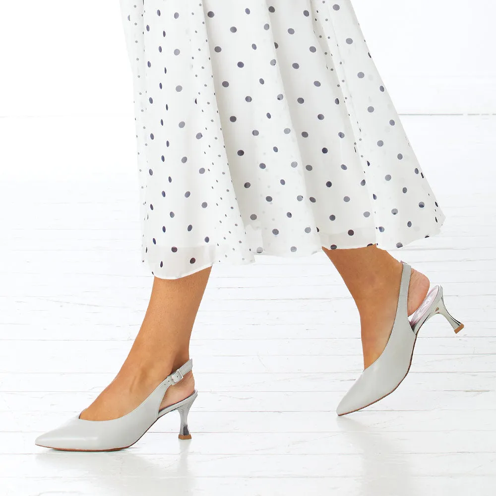 Audrey: Pale Grey Leather