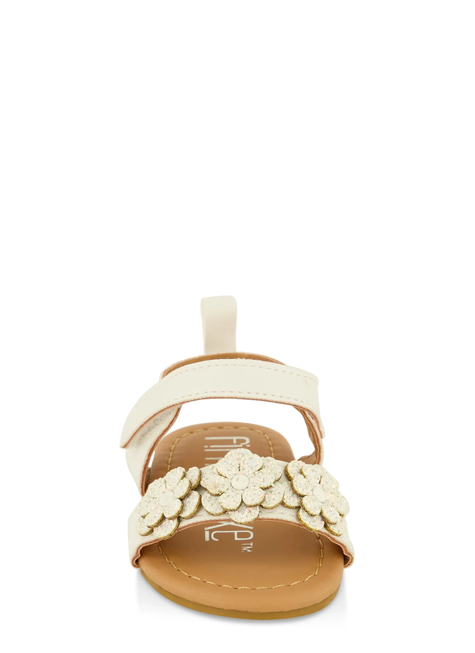 Baby Girls Glitter Flower Band Ankle Strap Sandals
