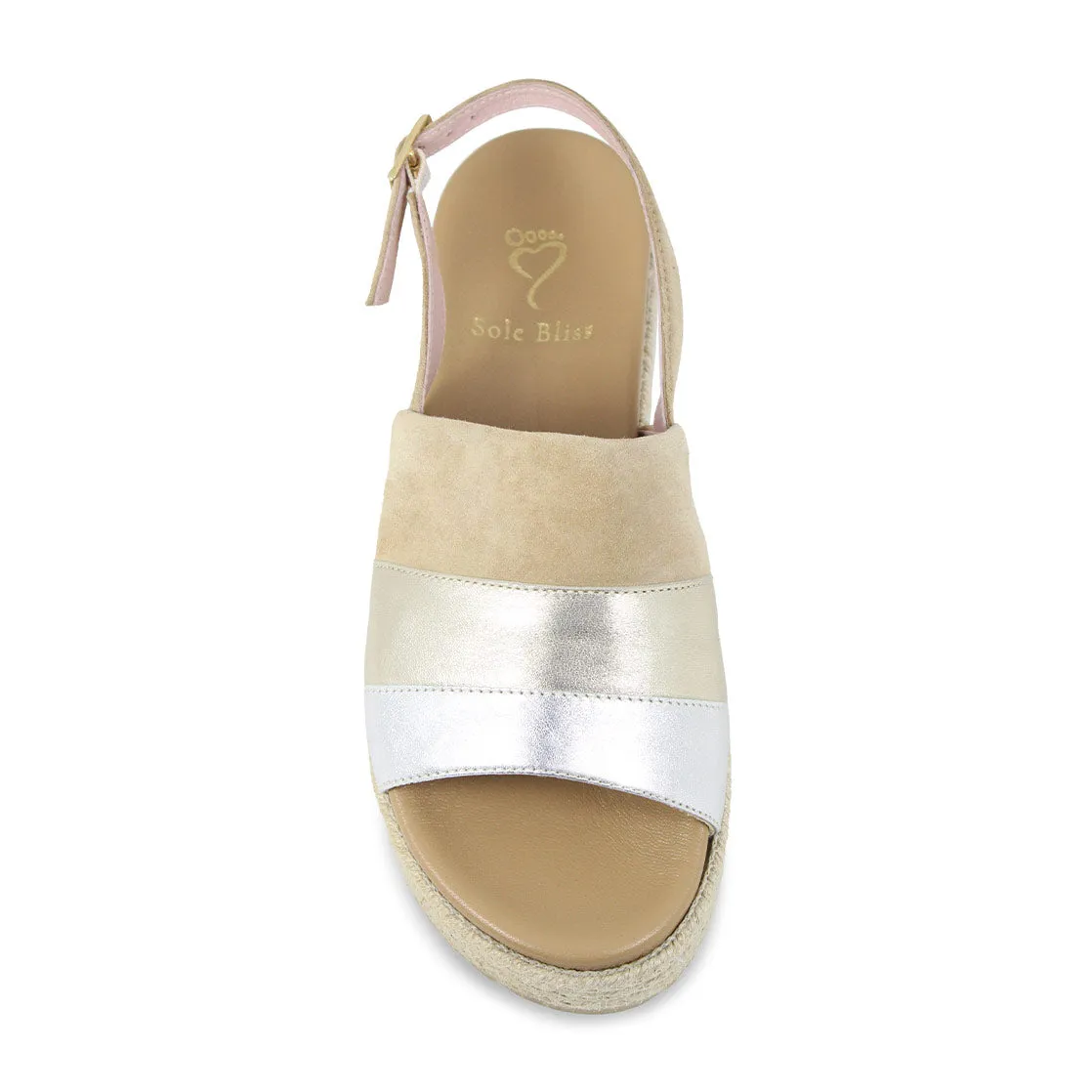 Bertie: Nude Suede & Metallic Leather