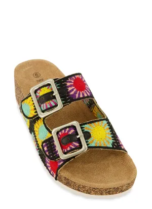 Boho Crochet Platform Footbed Sandals