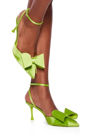 Bow Ankle Strap Pointed Toe Pumps