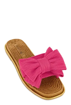 Bow Espadrille Slide Sandals