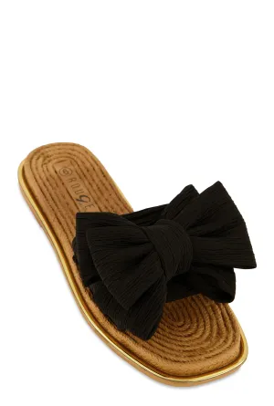 Bow Espadrille Slide Sandals
