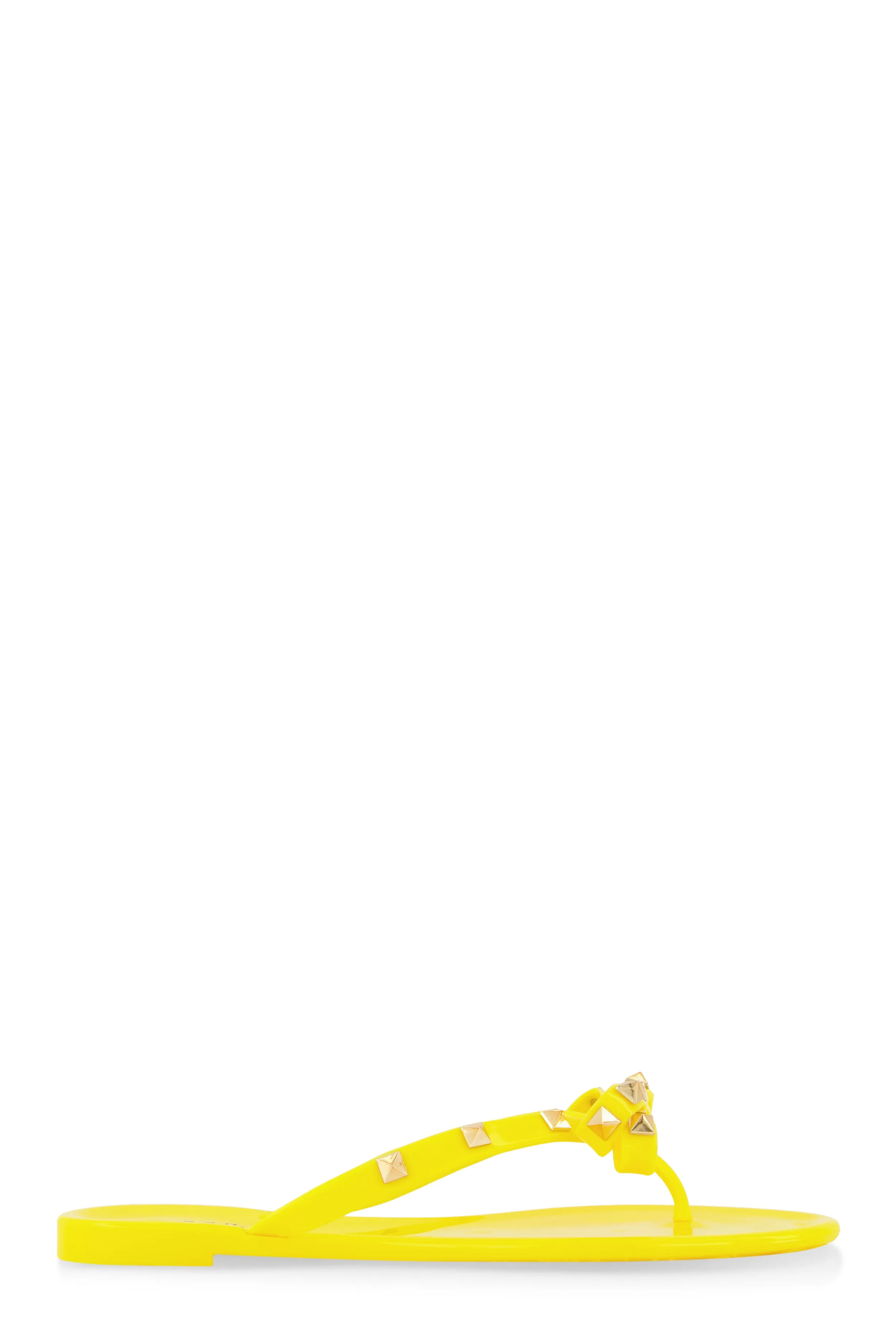 Bow Studded Jelly Thong Slide Sandals