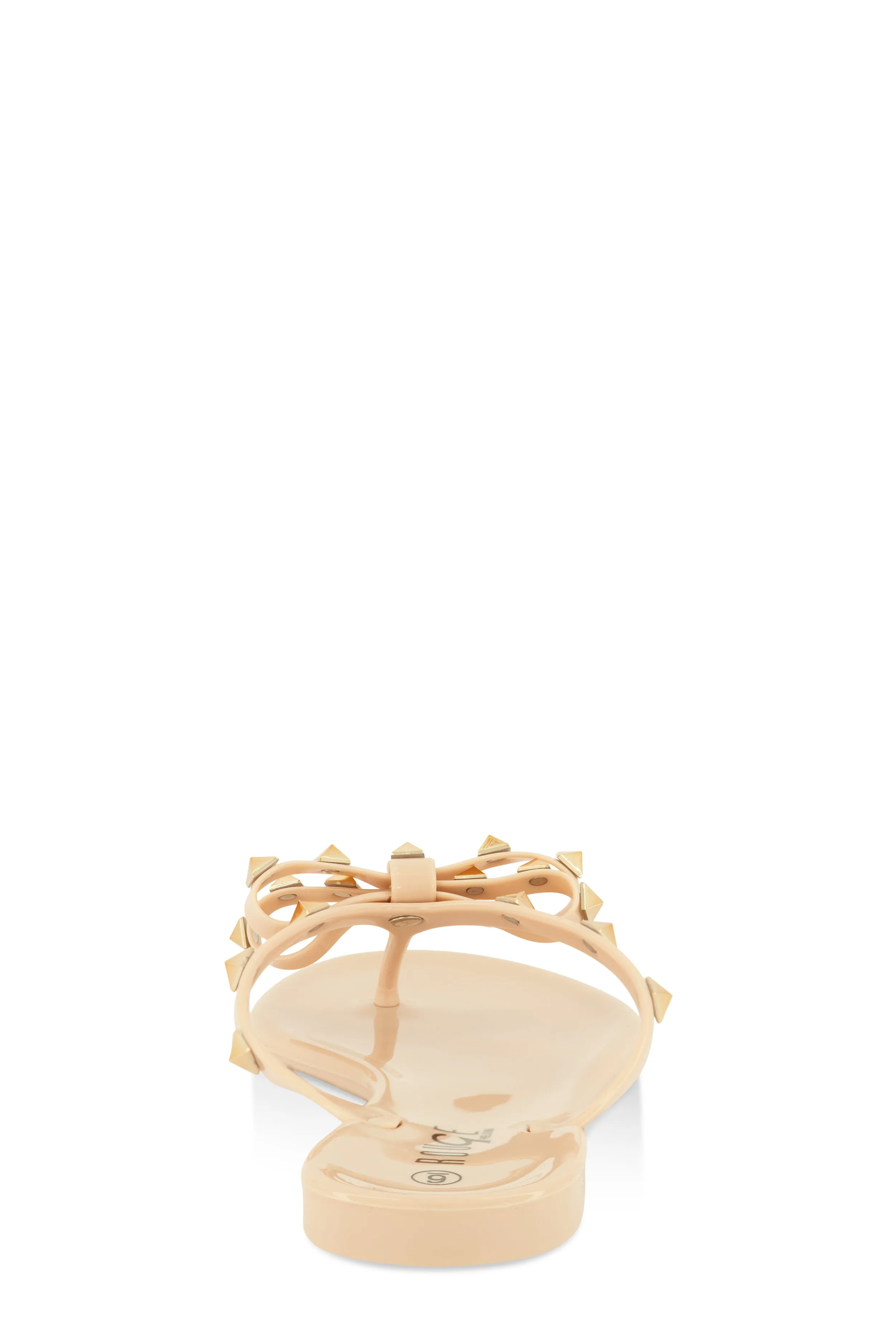 Bow Studded Jelly Thong Slide Sandals