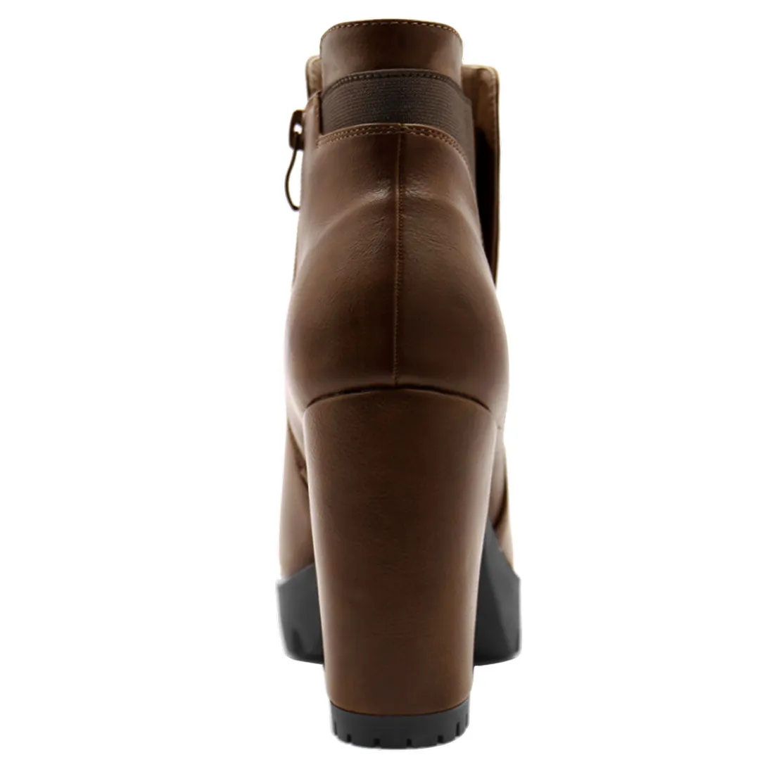 Chunky High Heel Platform Zipper Chelsea Boots