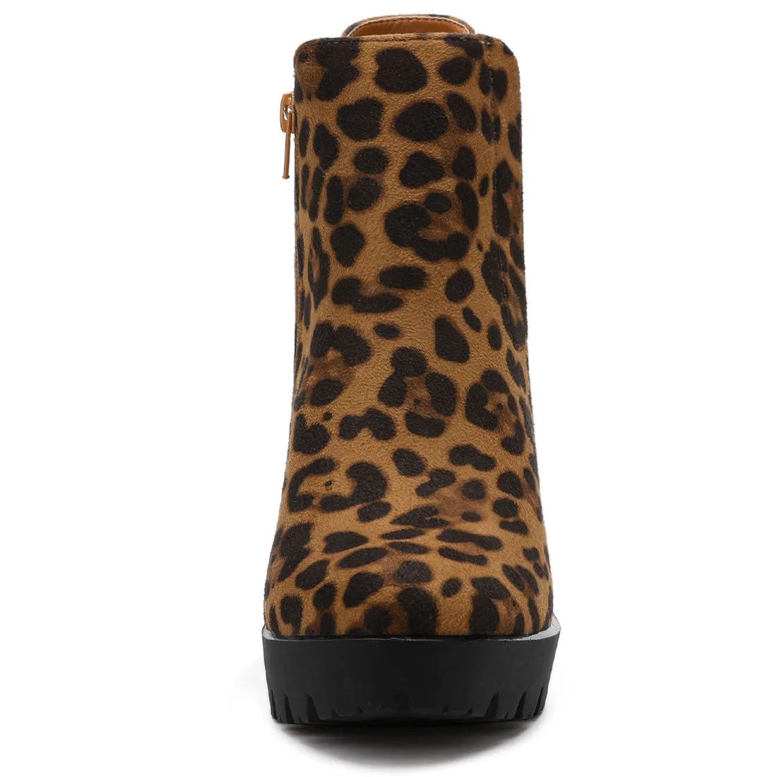 Chunky High Heel Platform Zipper Chelsea Boots