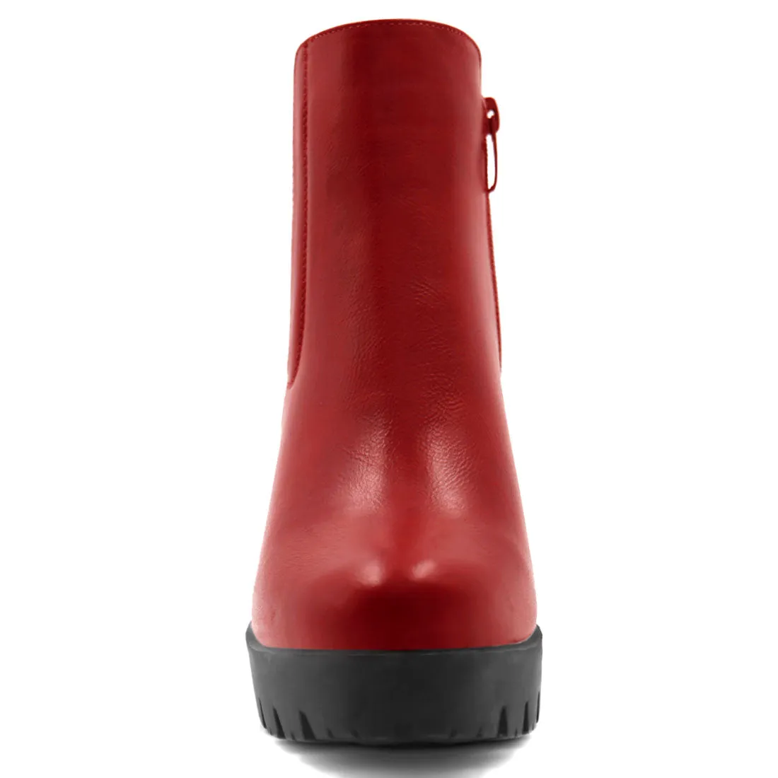 Chunky High Heel Platform Zipper Chelsea Boots