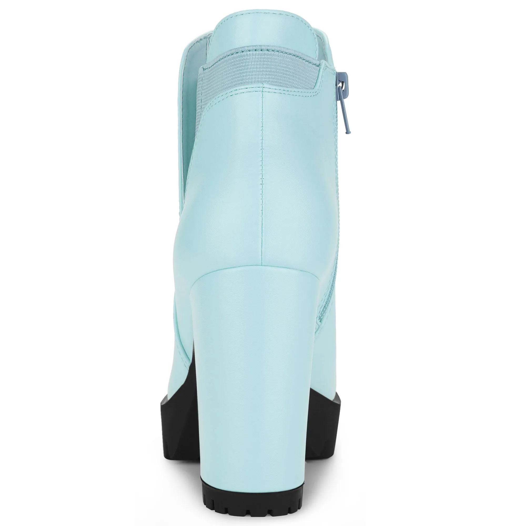 Chunky High Heel Platform Zipper Chelsea Boots