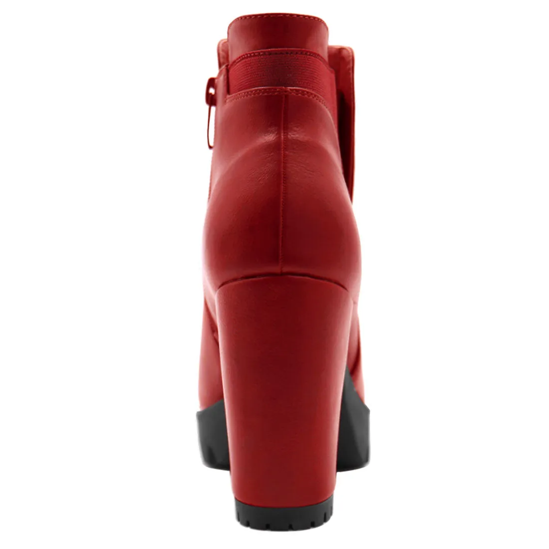 Chunky High Heel Platform Zipper Chelsea Boots