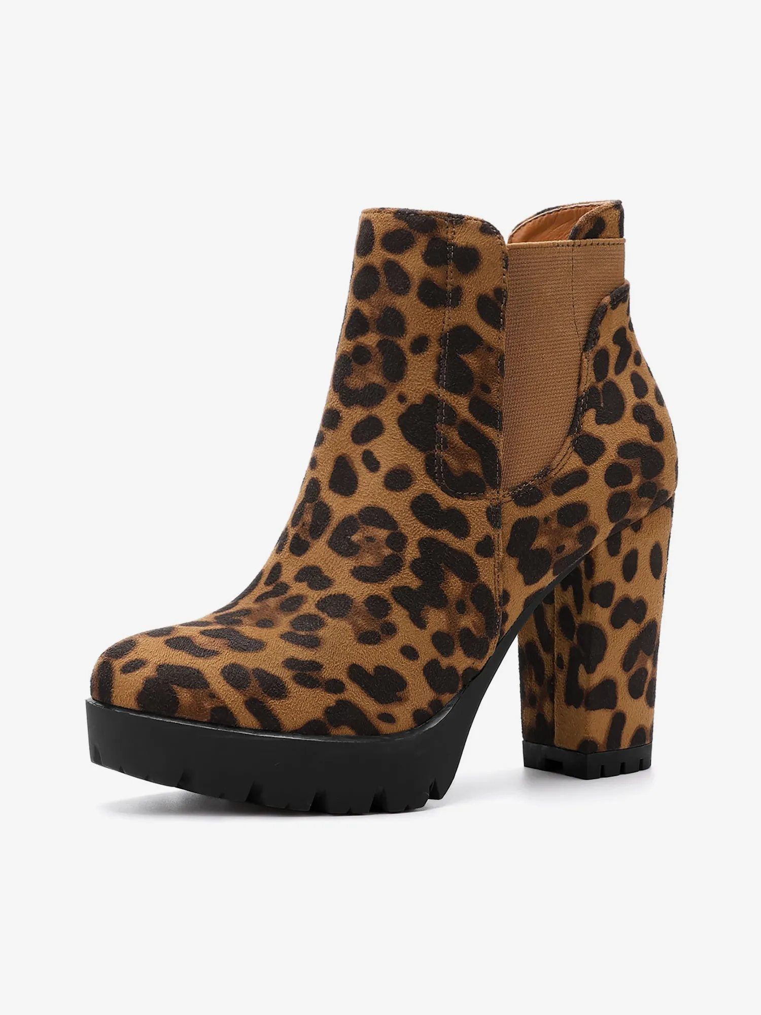 Chunky High Heel Platform Zipper Chelsea Boots