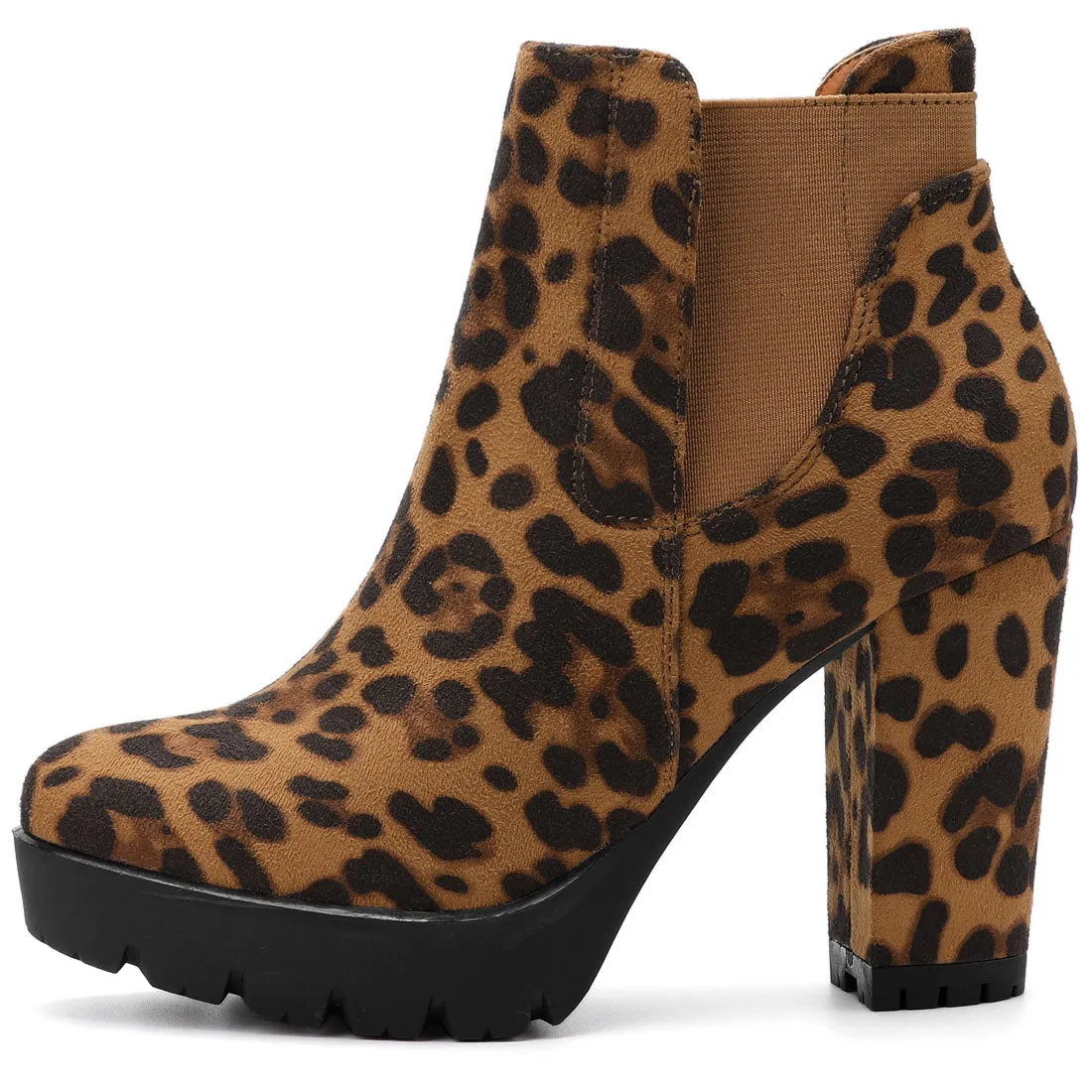 Chunky High Heel Platform Zipper Chelsea Boots