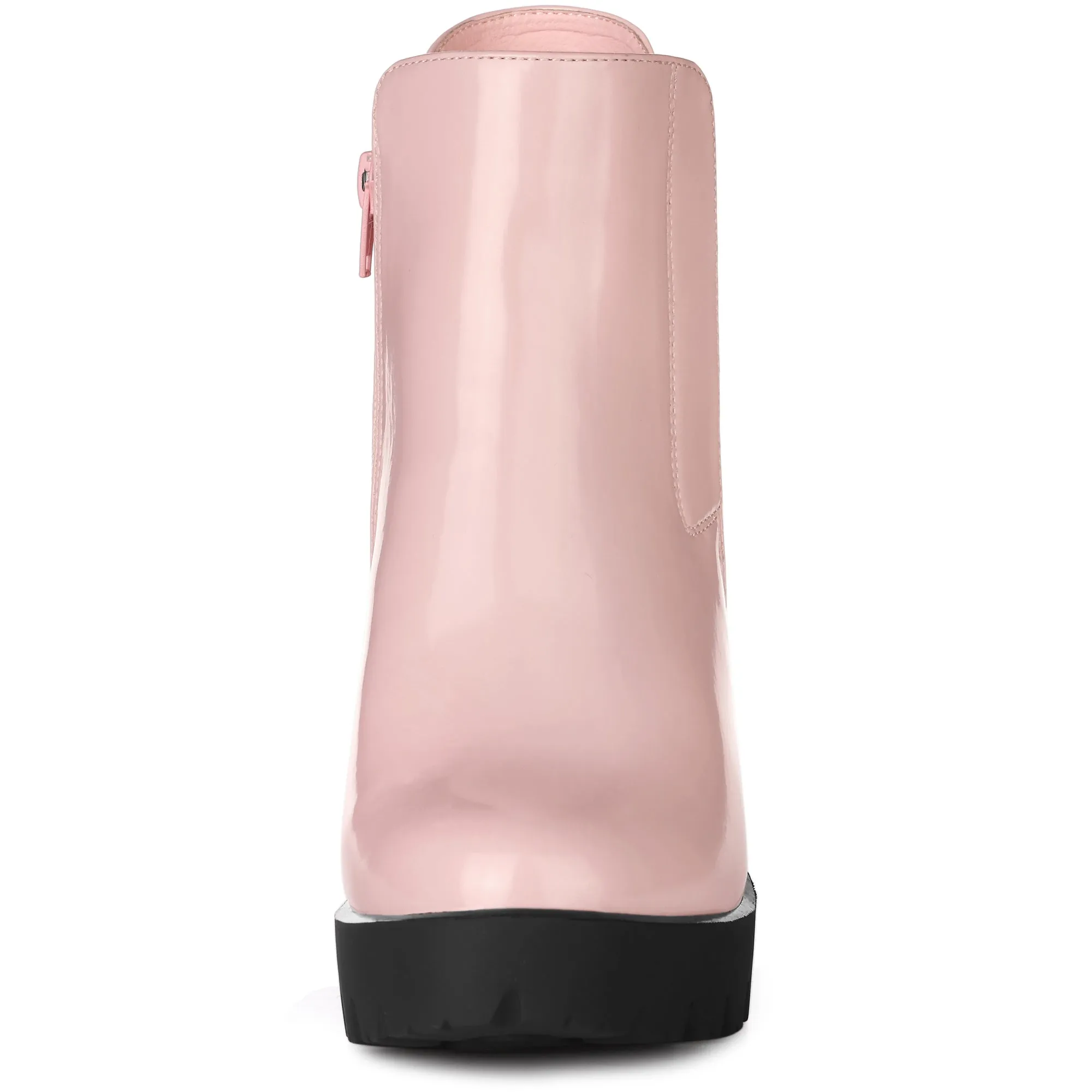 Chunky High Heel Platform Zipper Chelsea Boots
