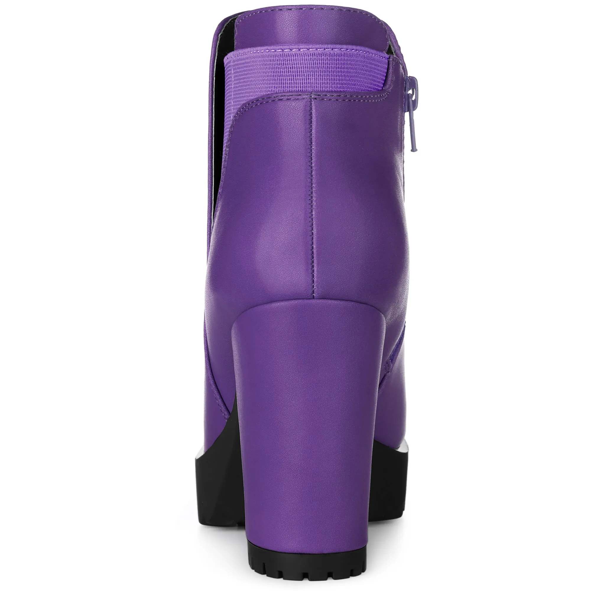 Chunky High Heel Platform Zipper Chelsea Boots