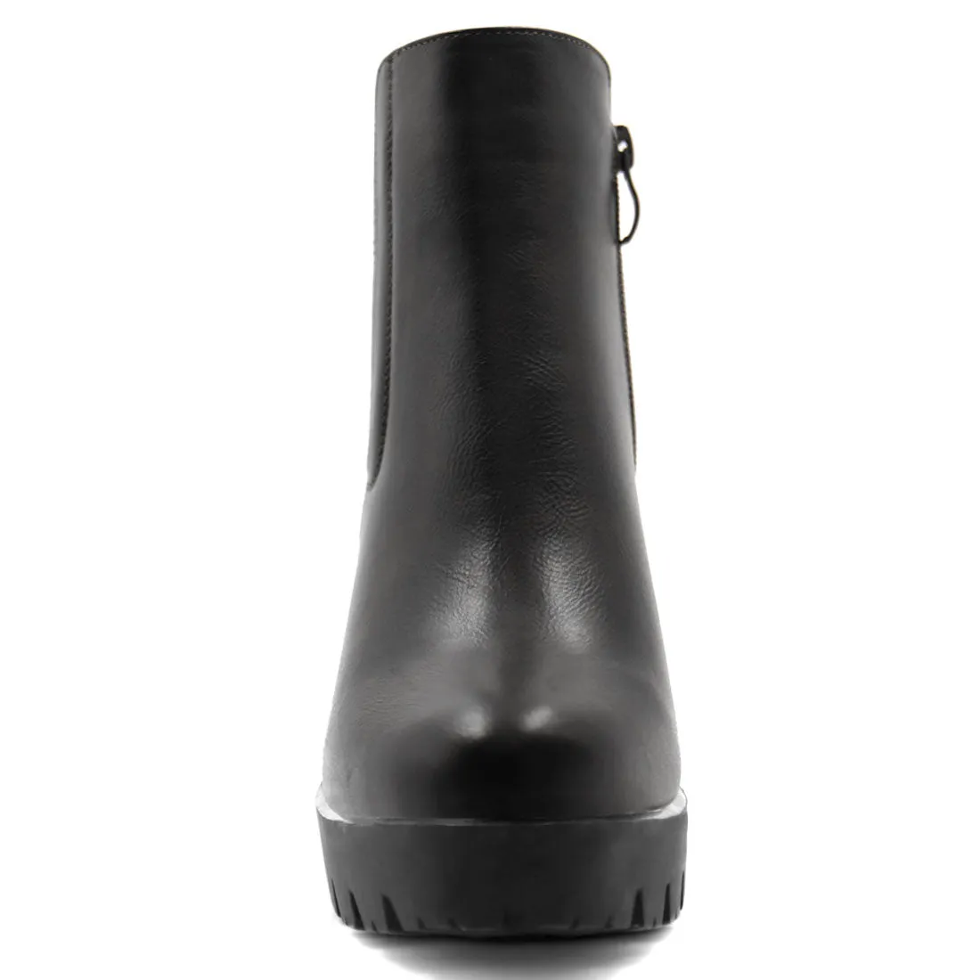 Chunky High Heel Platform Zipper Chelsea Boots