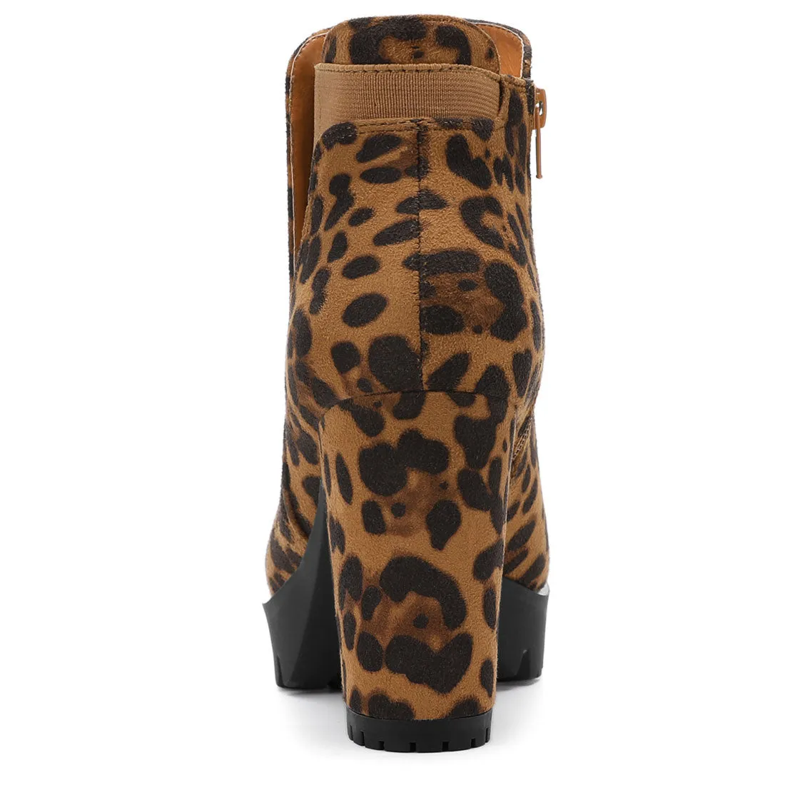 Chunky High Heel Platform Zipper Chelsea Boots