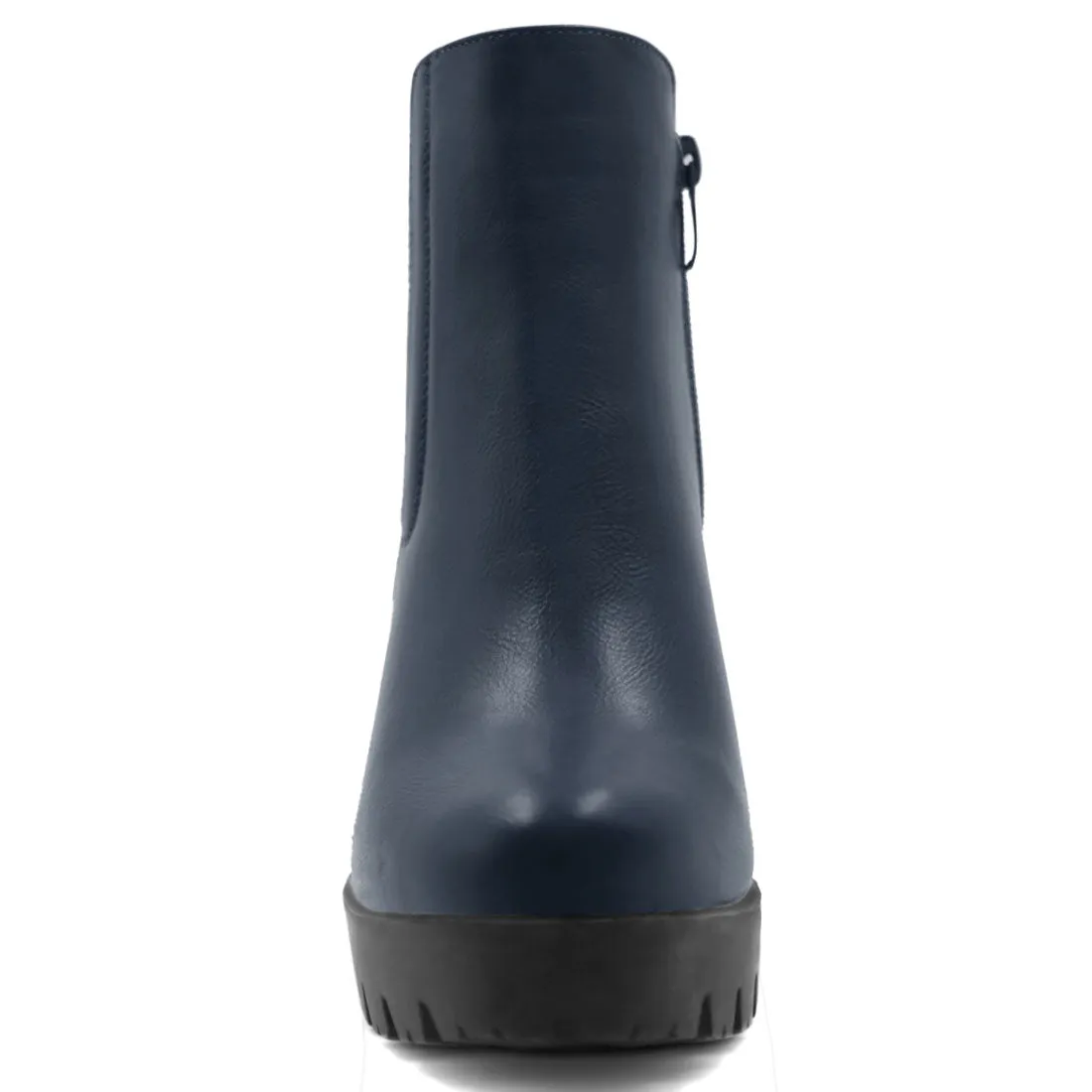 Chunky High Heel Platform Zipper Chelsea Boots