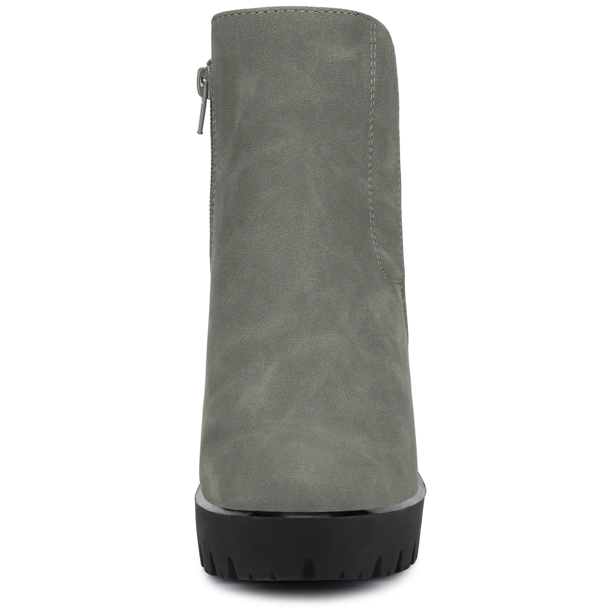Chunky High Heel Platform Zipper Chelsea Boots