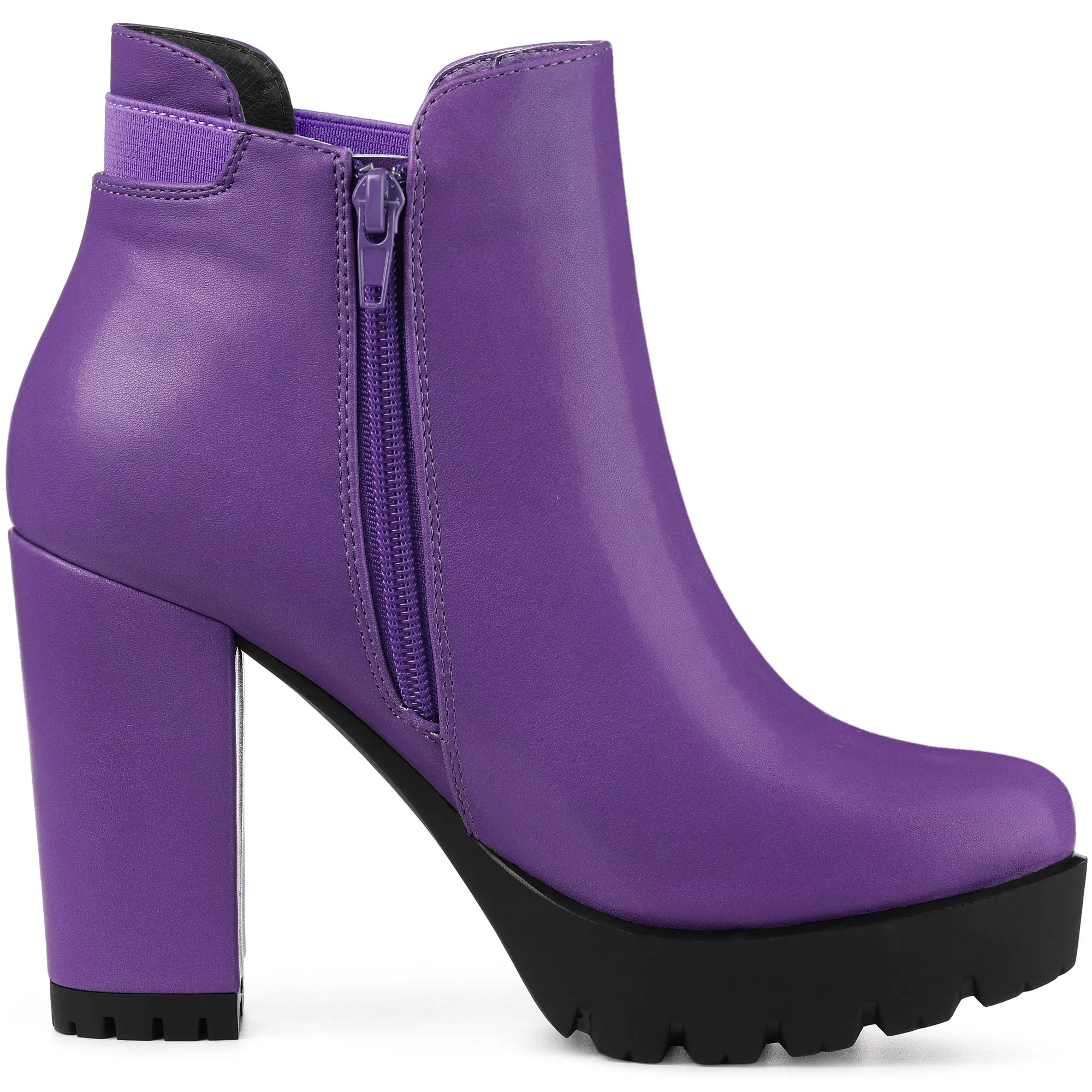 Chunky High Heel Platform Zipper Chelsea Boots